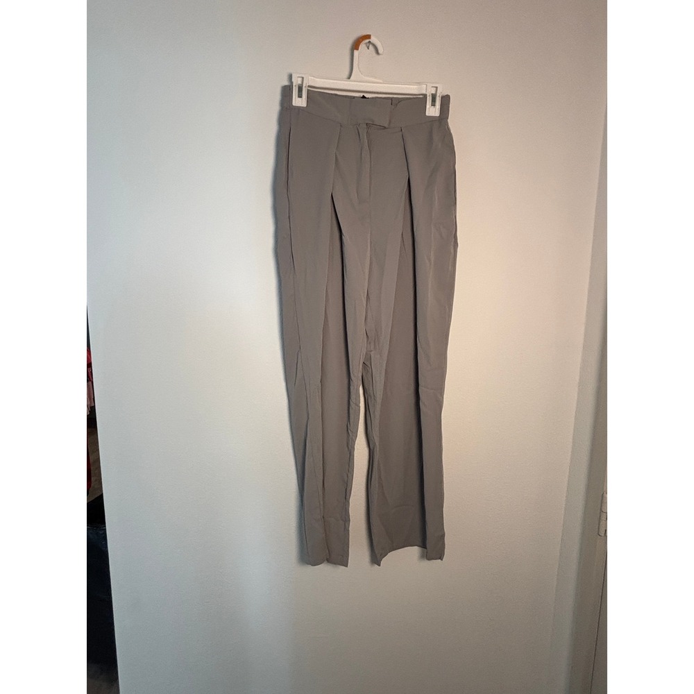 Celmia Collection Grey Pleated Wide Leg Trousers Elastic Back Waist Womens S NWT